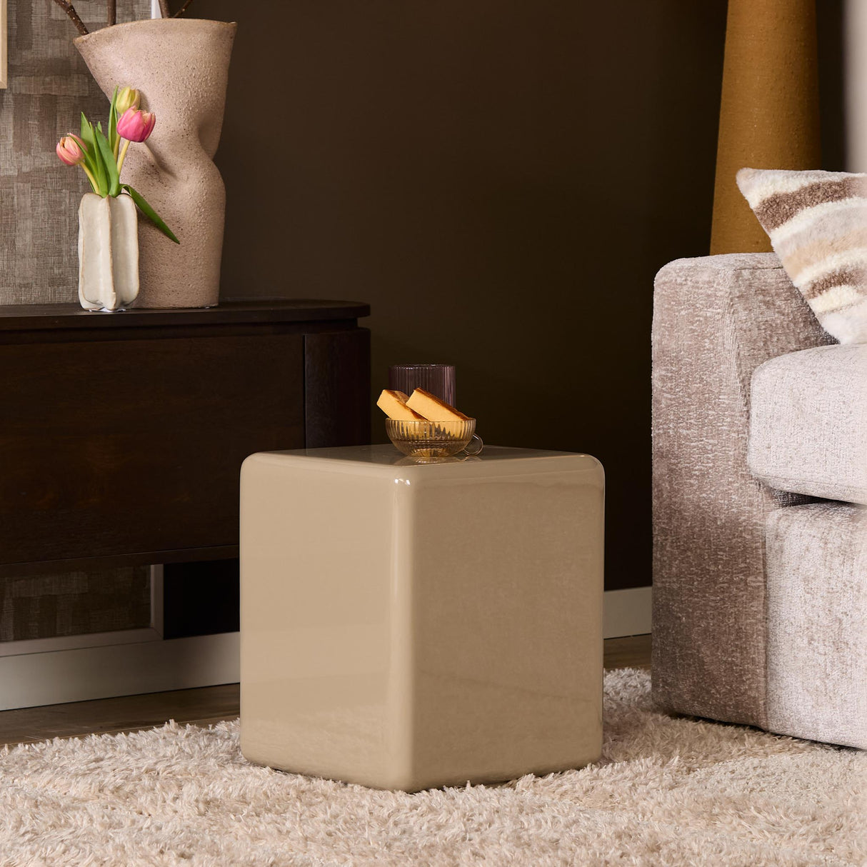 Salontafel - Vierkant - Beige - MDF - 30 cm End Tables Starfurn