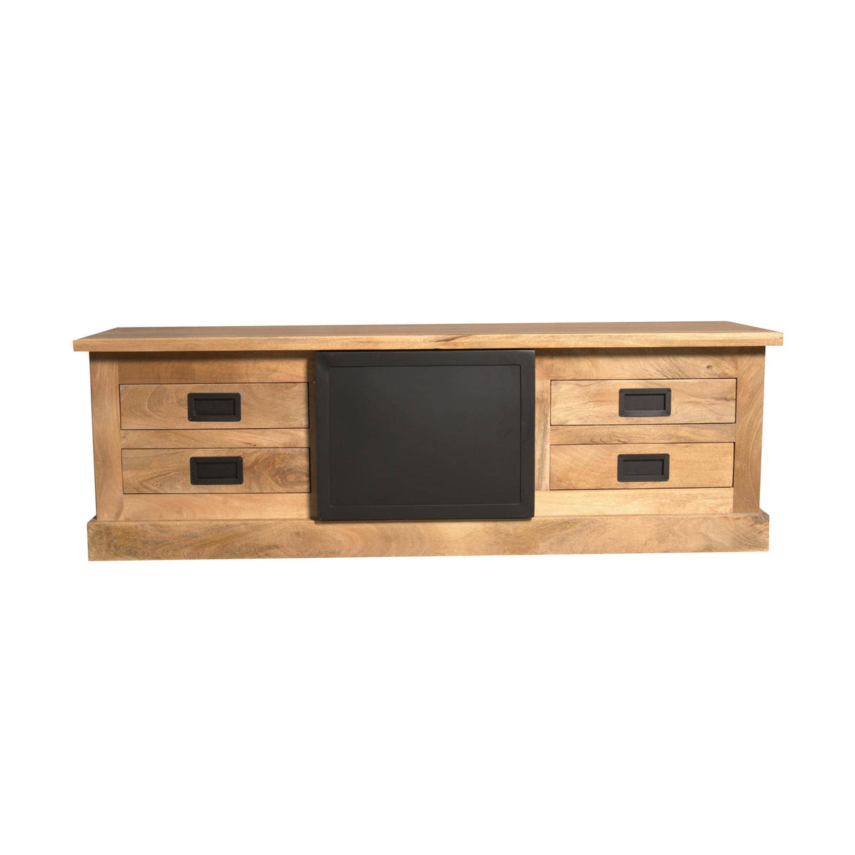 Tv-meubel - Naturel - Mangohout - Metaal - 155 cm - 4 Lades - 1 Deur Entertainment Centers & TV Stands Starfurn
