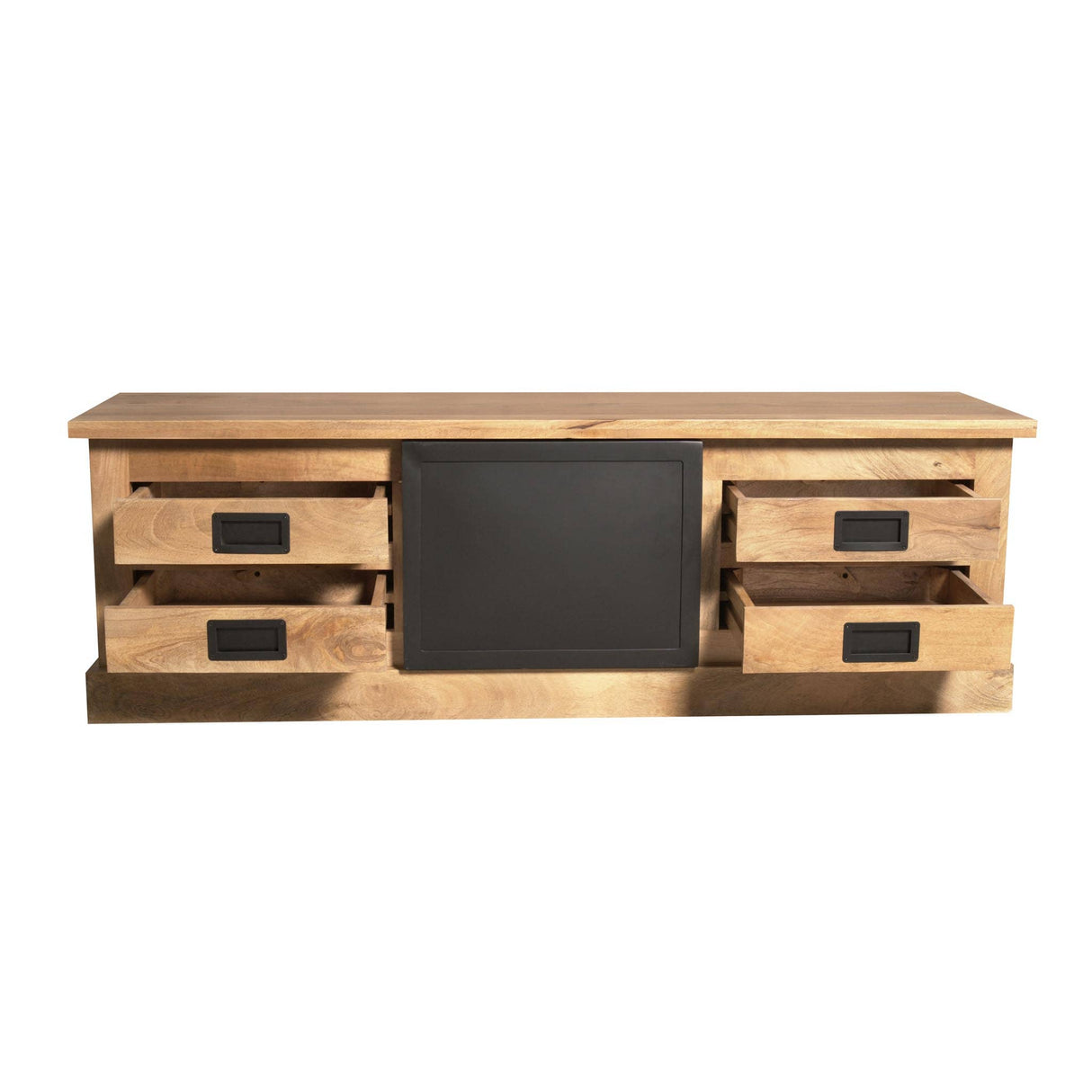 Tv-meubel - Naturel - Mangohout - Metaal - 155 cm - 4 Lades - 1 Deur Entertainment Centers & TV Stands Starfurn