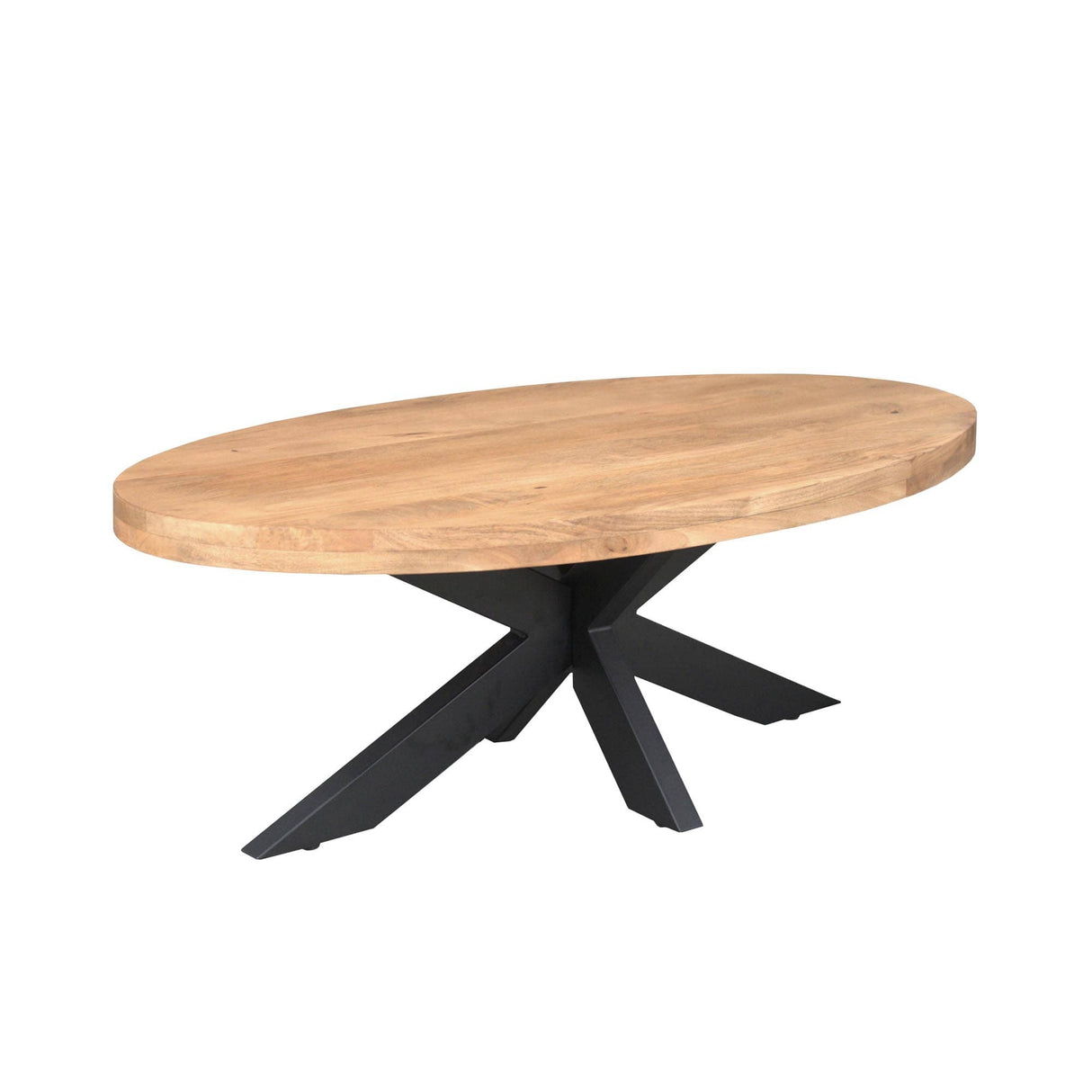 Vierkante Salontafel - Naturel Mangohout - 80x80 cm - Met Schuifdeuren en Lades Coffee Tables Starfurn