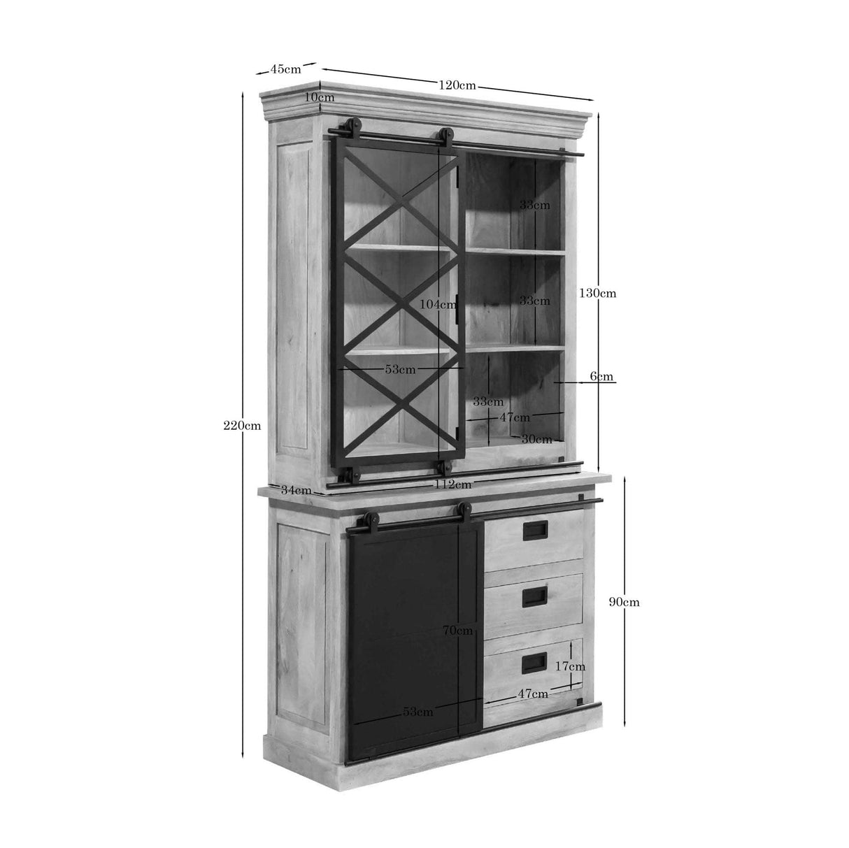 Vitrinekast Fresno | 120 cm Starfurn
