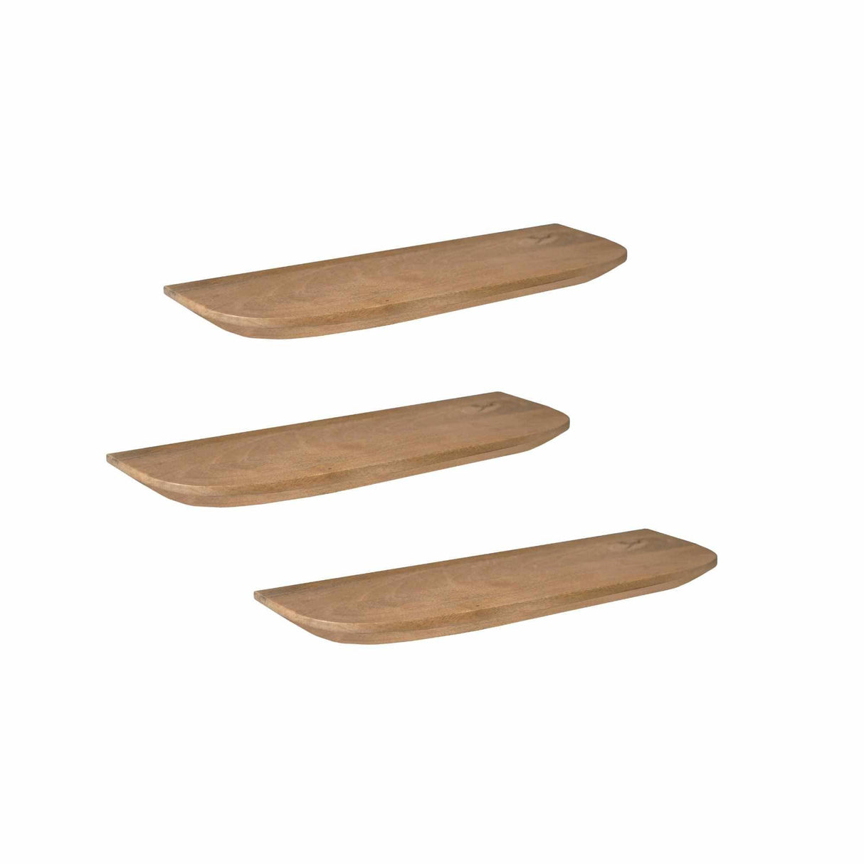 Wandplank - Naturel Mangohout - 60 cm - Set van 3 Floating Wall Shelves & Ledges Starfurn
