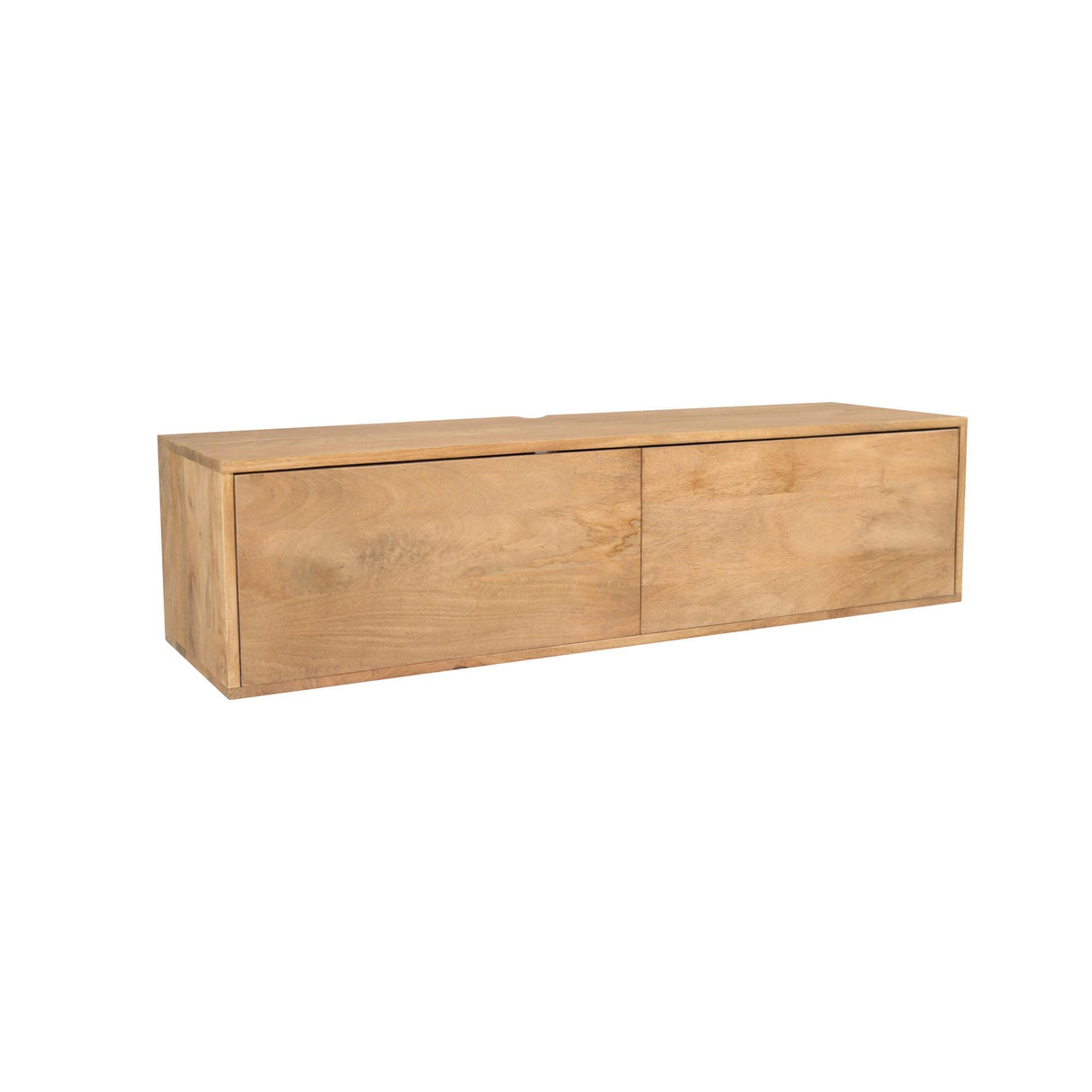 Zwevend TV-meubel - Naturel Mangohout - 120 cm - 2 Deuren - Push-to-Open Entertainment Centers & TV Stands Starfurn
