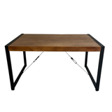 Rechthoekige Eettafel - Warm Mangohout - 160 cm - Industriële U-poot