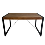 Rechthoekige Eettafel - Warm Mangohout - 160 cm - Industriële U-poot