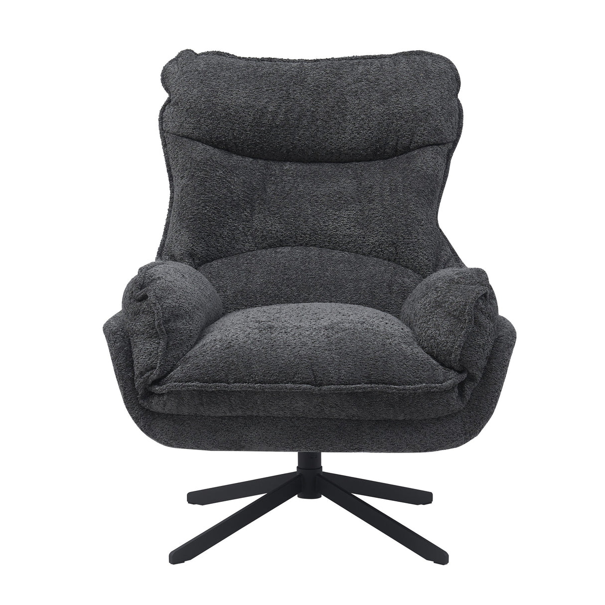Fauteuil - Donkergrijs - Polyester - Metaal - Draaibaar