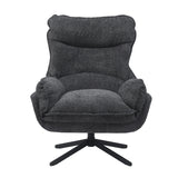 Fauteuil - Donkergrijs - Polyester - Metaal - Draaibaar