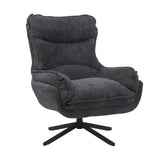 Fauteuil - Donkergrijs - Polyester - Metaal - Draaibaar