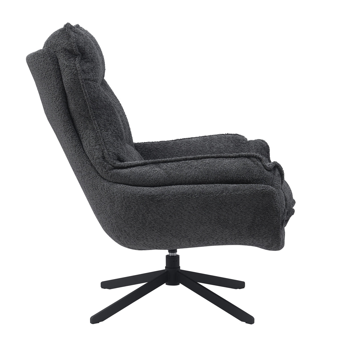 Fauteuil - Donkergrijs - Polyester - Metaal - Draaibaar