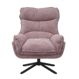 Fauteuil - Roze - Stof - Metaal - Draaibaar - Teddy