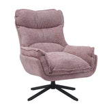 Fauteuil - Roze - Stof - Metaal - Draaibaar - Teddy