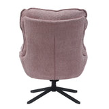Fauteuil - Roze - Stof - Metaal - Draaibaar - Teddy