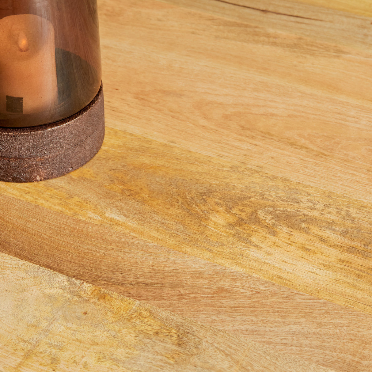 Eettafel - Naturel - Mangohout - Metaal - 120 cm - Rond