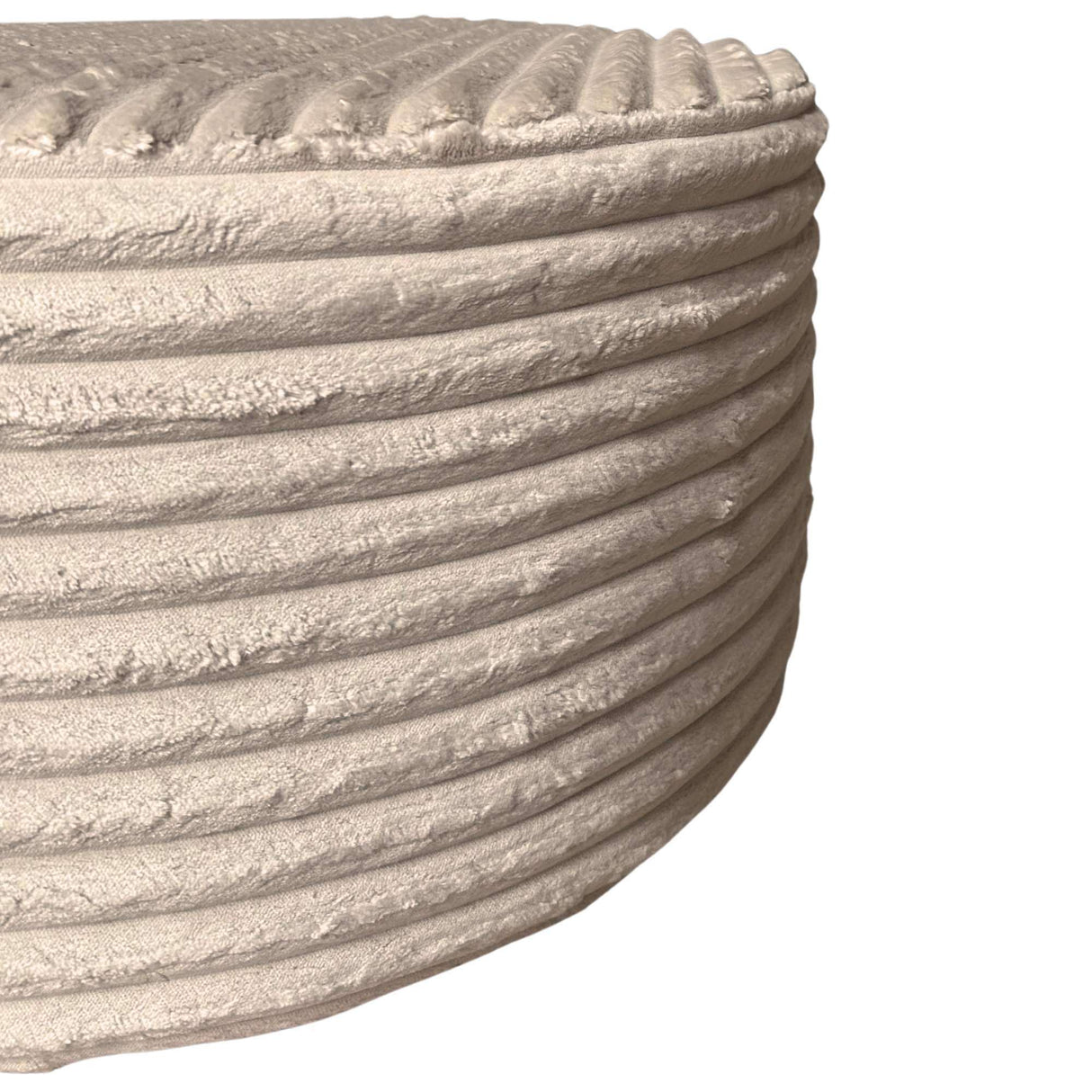 Hocker - Rond - Beige - Stof - 60 cm