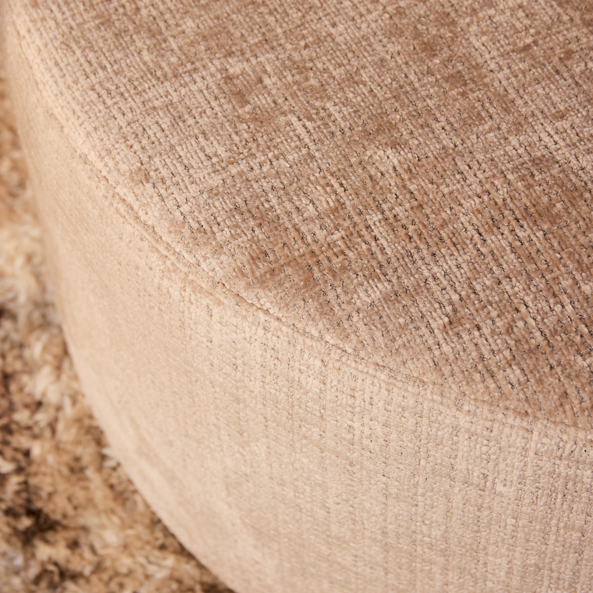 Hocker - Beige - Stof - 80 cm - Rond