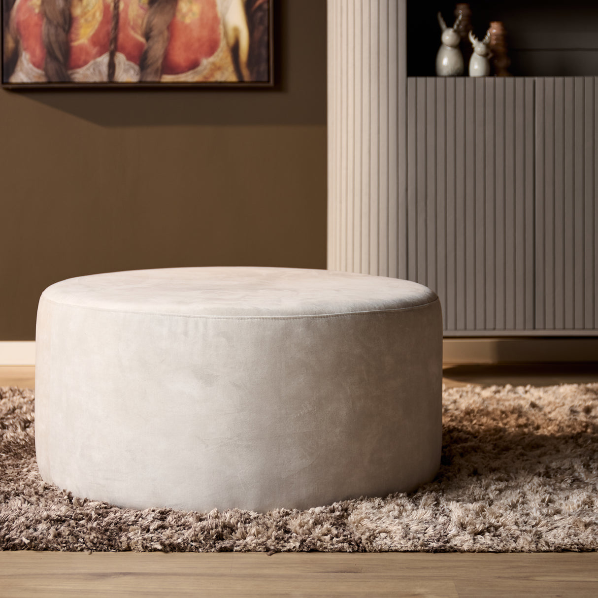 Hocker - Rond - Crème - 80 cm