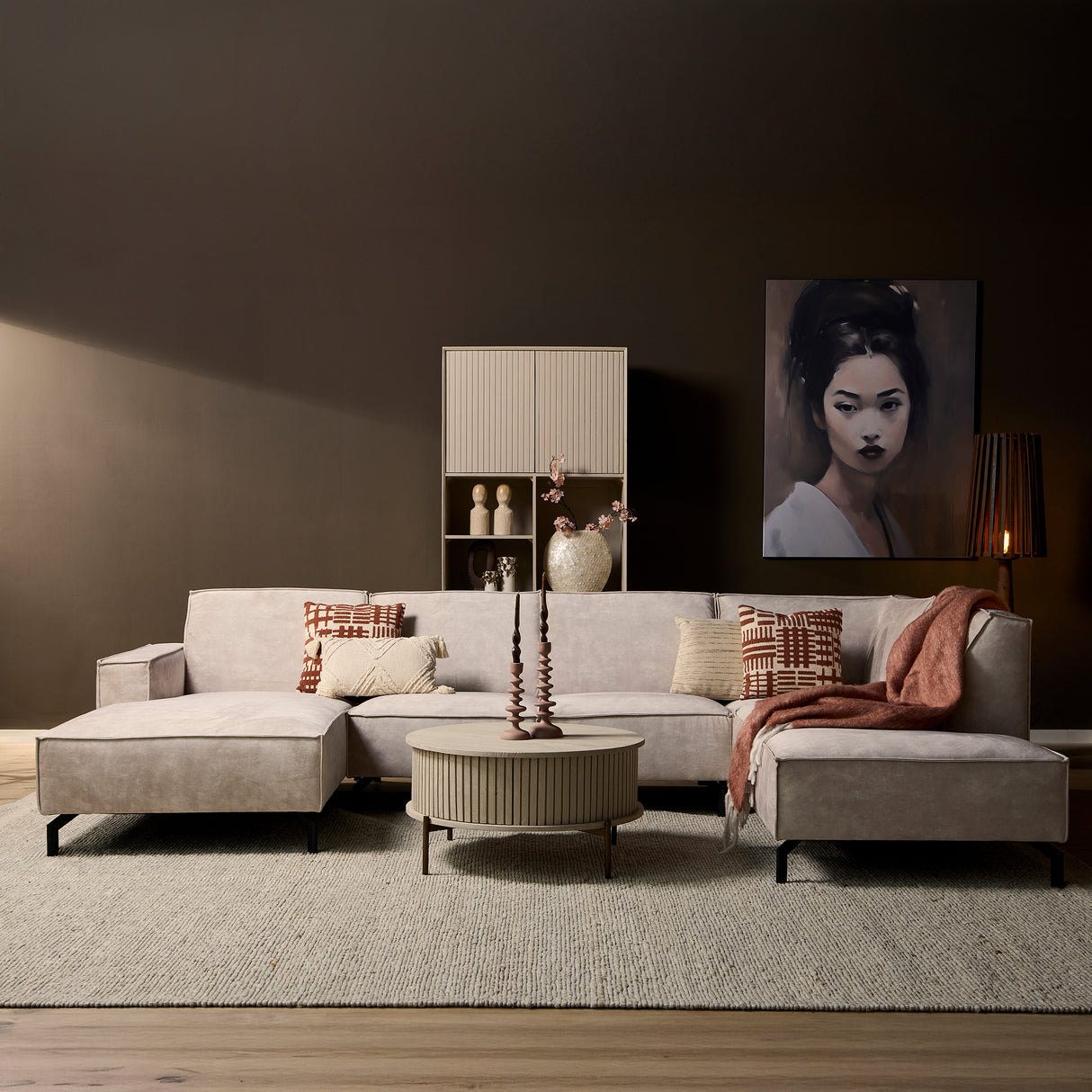 U-Bank - Velvet - Beige - Torre 02 - Lounge Links - Divan Rechts