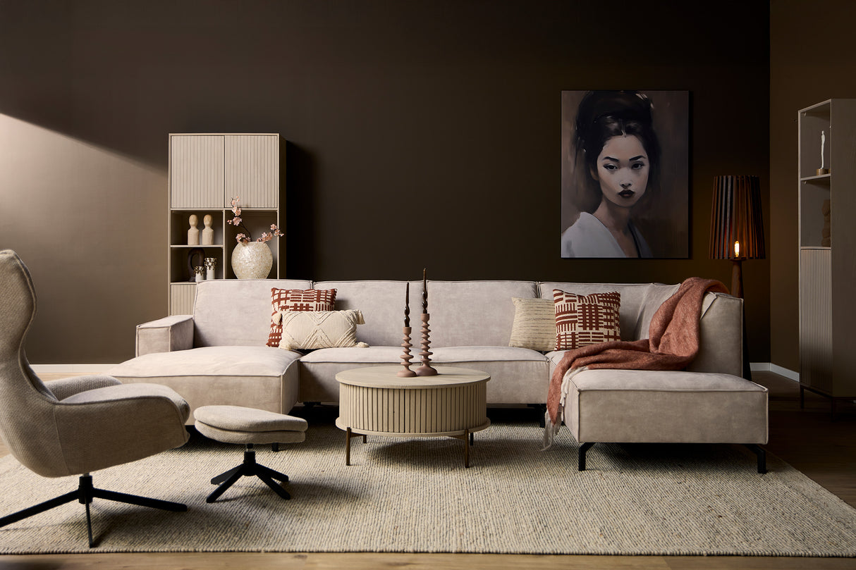 U-Bank - Velvet - Beige - Torre 02 - Lounge Links - Divan Rechts