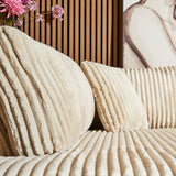 Hoekbank - Beige - 2,5-zits - Divan Rechts - Ribstof