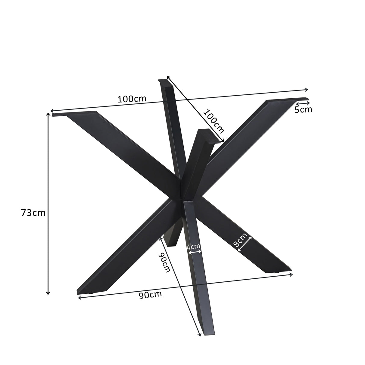 Matrixpoot Rond Zwart 140 cm Koker 4x8 cm