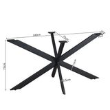Matrixpoot Zwart Ovaal/Rechthoek 140 cm Koker 2,5x7,5 cm