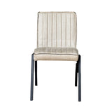 Eetkamerstoel - Beige - Leer - Industrieel