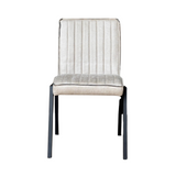Eetkamerstoel - Beige - Leer - Industrieel