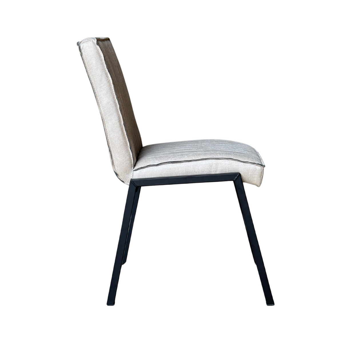 Eetkamerstoel - Beige - Leer - Industrieel