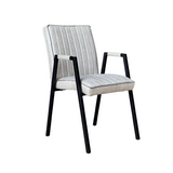 Eetkamerstoel - Beige - Met armleuning - Leer - Industrieel