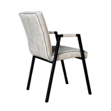 Eetkamerstoel - Beige - Met armleuning - Leer - Industrieel
