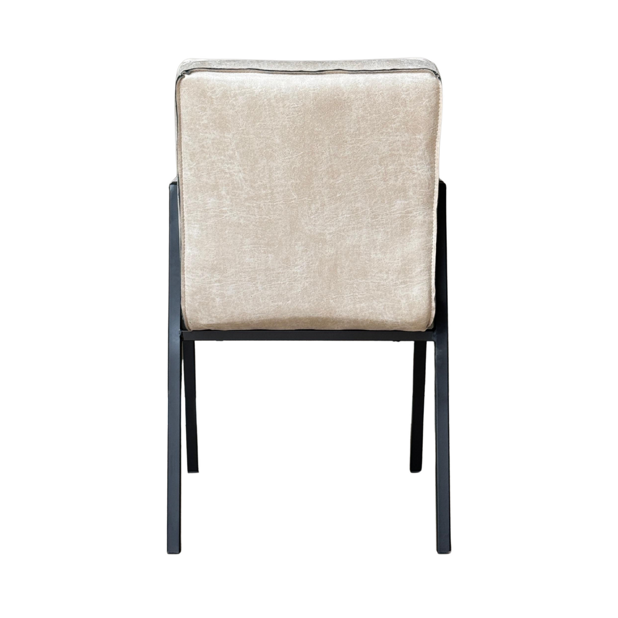 Eetkamerstoel - Beige - Met armleuning - Leer - Industrieel