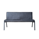 Eetkamerbank - Antraciet - Eco-leer - 155 cm - Industrieel