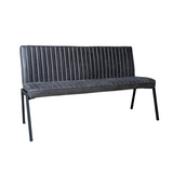 Eetkamerbank - Antraciet - Eco-leer - 155 cm - Industrieel