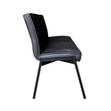Eetkamerbank - Antraciet - Eco-leer - 155 cm - Industrieel