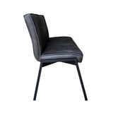Eetkamerbank - Antraciet - Eco-leer - 155 cm - Industrieel