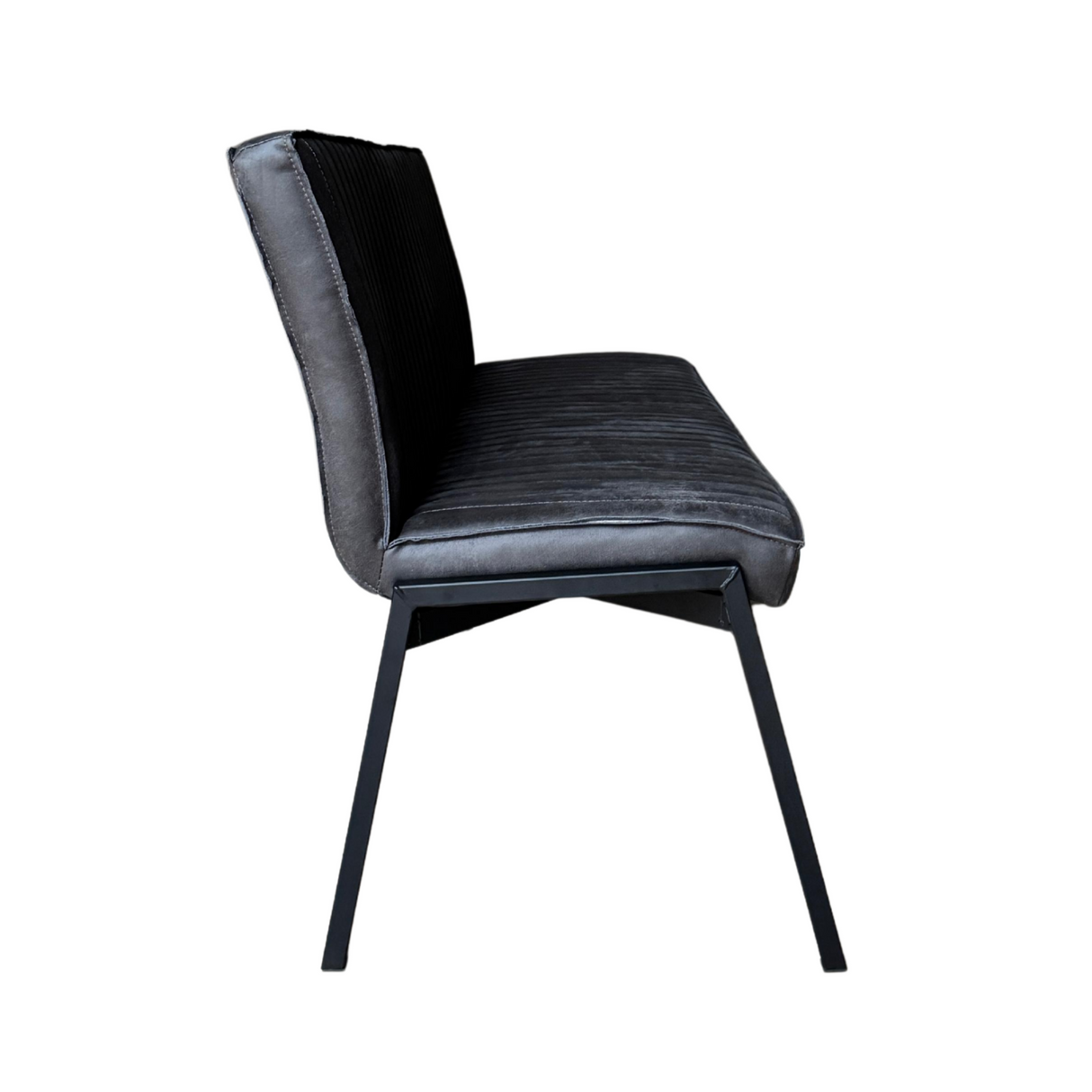 Eetkamerbank - Antraciet - Eco-leer - 155 cm - Industrieel