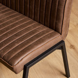 Eetkamerbank - Bruin - Eco-leer - 155 cm - Industrieel