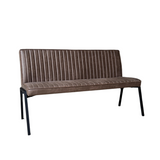 Eetkamerbank - Bruin - Eco-leer - 155 cm - Industrieel