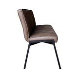 Eetkamerbank - Bruin - Eco-leer - 155 cm - Industrieel