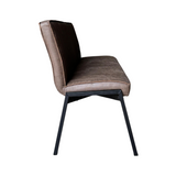 Eetkamerbank - Bruin - Eco-leer - 155 cm - Industrieel