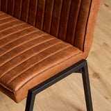 Eetkamerbank - Cognac - Eco-leer - 185 cm - Industrieel