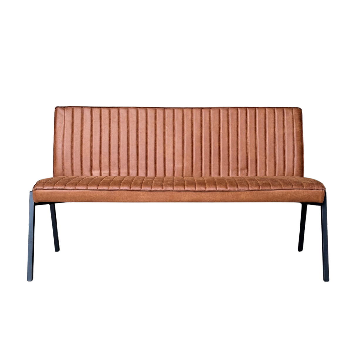 Eetkamerbank - Cognac - Eco-leer - 155 cm - Industrieel