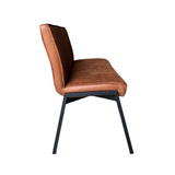 Eetkamerbank - Cognac - Eco-leer - 155 cm - Industrieel
