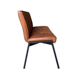 Eetkamerbank - Cognac - Eco-leer - 155 cm - Industrieel