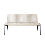 Eetkamerbank - Beige - Leer - 155 cm - Industrieel