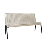 Eetkamerbank - Beige - Leer - 155 cm - Industrieel