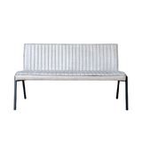 Eetkamerbank - Beige - Leer - 155 cm - Industrieel