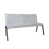 Eetkamerbank - Beige - Leer - 155 cm - Industrieel
