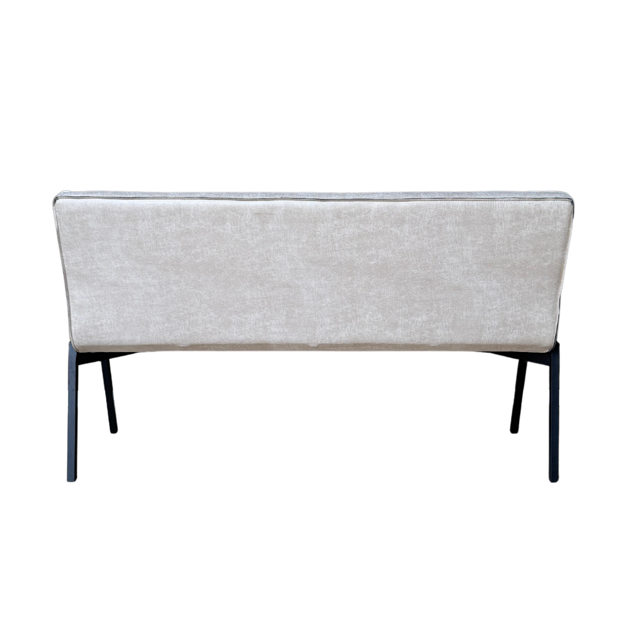 Eetkamerbank - Beige - Leer - 155 cm - Industrieel