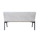 Eetkamerbank - Beige - Leer - 155 cm - Industrieel